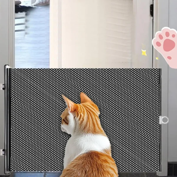 Retractable Pet Gate Screen Door-Stair Gates for Dog Cat Portable Dog Gates with Reinforced Strip Design to Prevent Crawling - Image 6