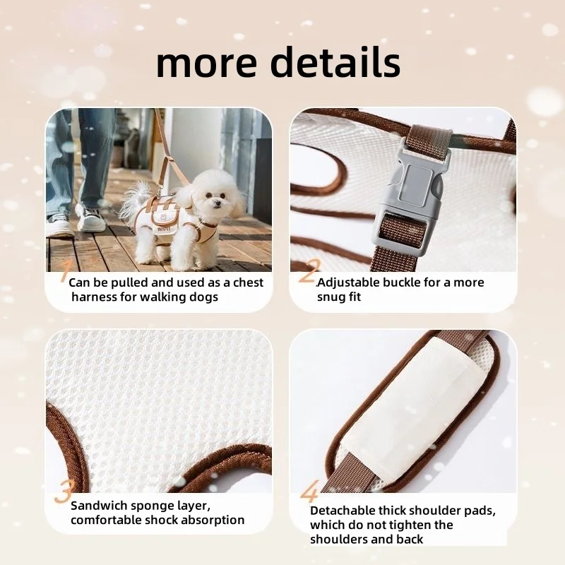 Convertible Breathable Hands-Free Pet Carrier Travel Bag with Harnesses Clip Adjustable Shoulder Handheld for Hiking Daily Use – Image 3