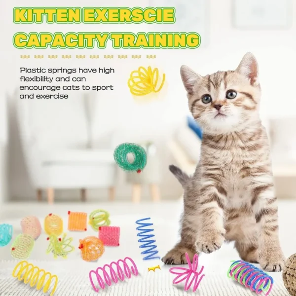 4-200PCS Cat Spring Toy Spiral Color Springs Cat toys Interactive High quality Plastic Spiral Springs Pet Toys Pet Products - Image 2