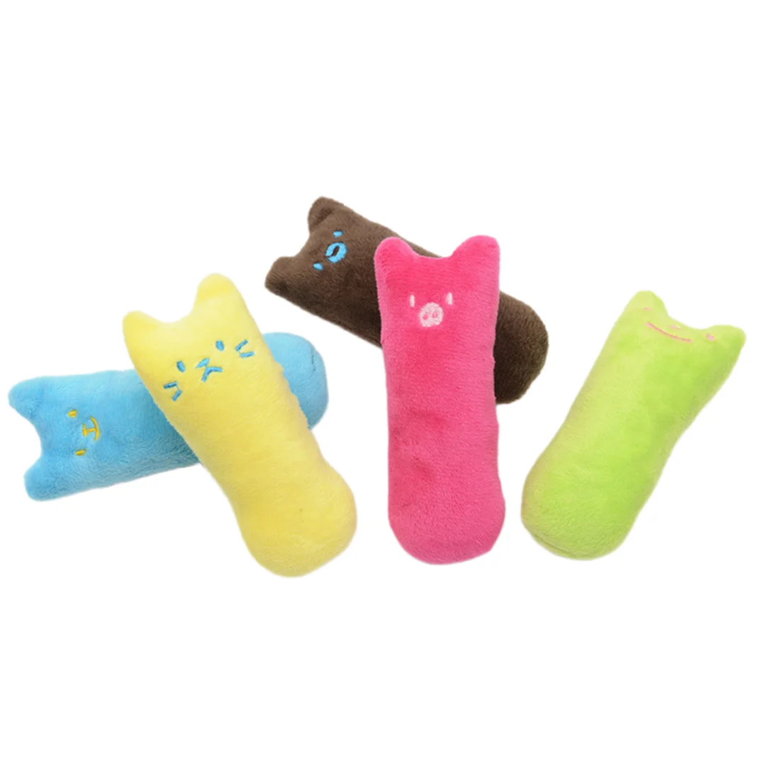 1 Pc Random Color Catnip Cat Toys Pillow Interactive Cat Toy Catnip Pet Supplies Pillow Thumb Teeth Grinding Bite Mint Cat Toy - Image 3
