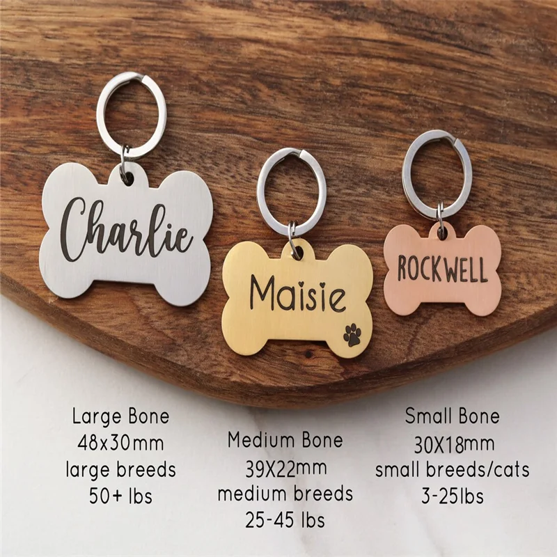 Pet ID Tags Personalized for Dogs plate tag Medal with Engraving Name Customizable Kitten Puppy Accessories Necklace Chain - Image 5