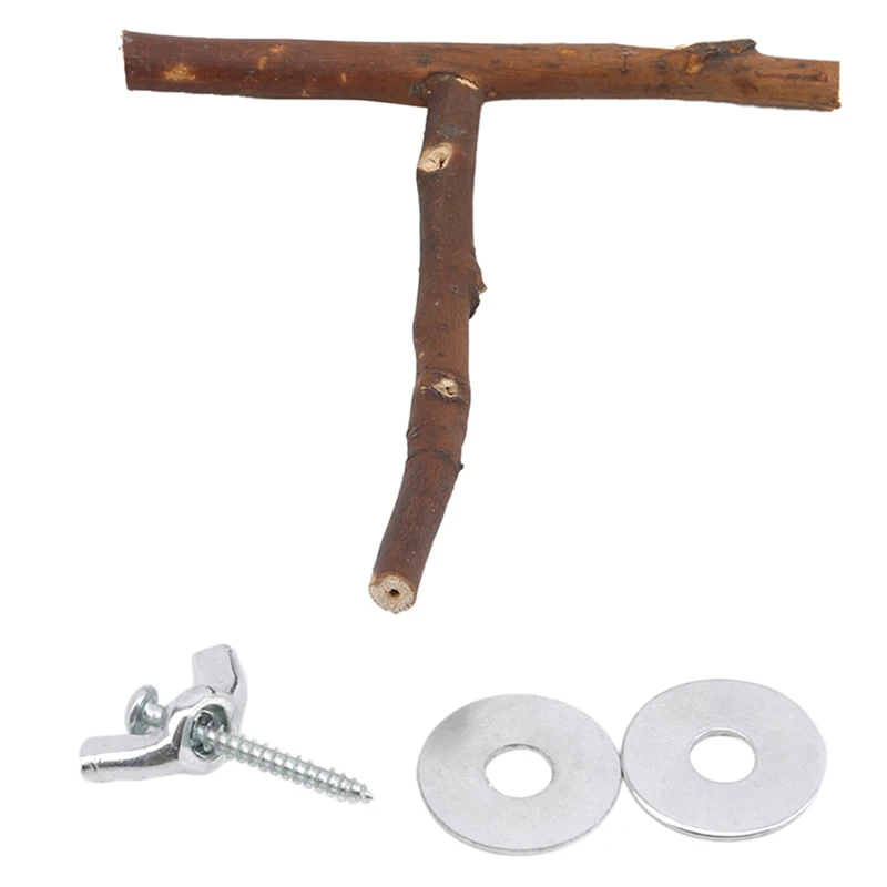 Pet Toys Parakeet Budgie Hanging Play Toys Bird Cage Wood Branch Stand Perches Parrot Wooden Holder Perches - Image 4