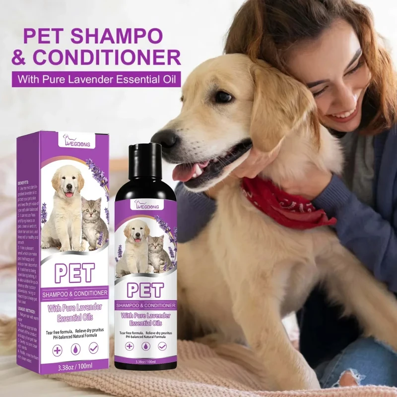 Pet Shampoo Flea Killer Hair Softening Relieve Itching PH Balanced Cleaning Natural Long-lasting Fragrance Mite Removal Dirt – Bild 3