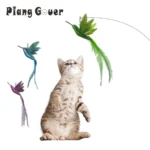 1p Simulation Bird Cat Toy Replaces Head Cat Teasing Stick Teasing Interactive Pet Toy