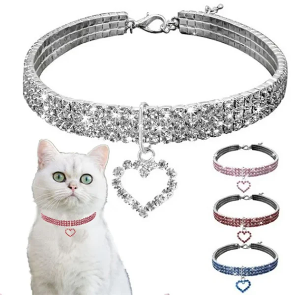 Bling Rhinestone Dog Collar Crystal Puppy Chihuahua Pet Dog Collars Leash For Small Medium Dogs Mascotas Accessories S M L Pink - Imagen 5