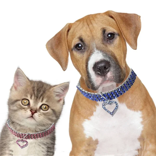 Bling Rhinestone Dog Collar Crystal Puppy Chihuahua Pet Dog Collars Leash For Small Medium Dogs Mascotas Accessories S M L Pink - Imagen 4