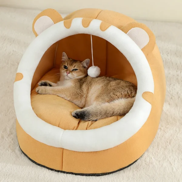 Super Cat Bed Warm Pet House Kitten Cave Cushion Cat House Warm Sleeping Dog Basket Tent Small Dog Mat Supplies Bed For Cats - Image 5