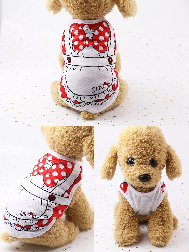 Dog Cat Puppy Kitten Pet Cartoon Spring Summer Autumn Cotton Clothes Clothing Vests Coats Jackets Shirt Dresses Costume – Image 3