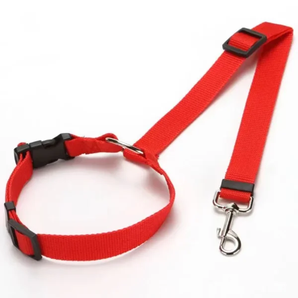 Solid Color Two-in-one Pet Car Seat Belt Nylon Lead Leash Backseat Safety Belt Adjustable Dogs Harness Collar Pet Accessories - Image 6