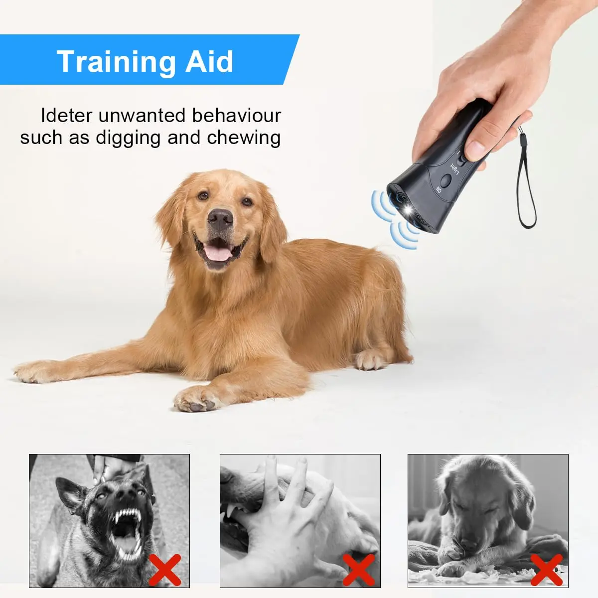 Pet Dog Repeller Anti Barking Stop Bark Training Device Trainer LED Ultrasonic Anti Barking Ultrasonic Without Battery — изображение 5