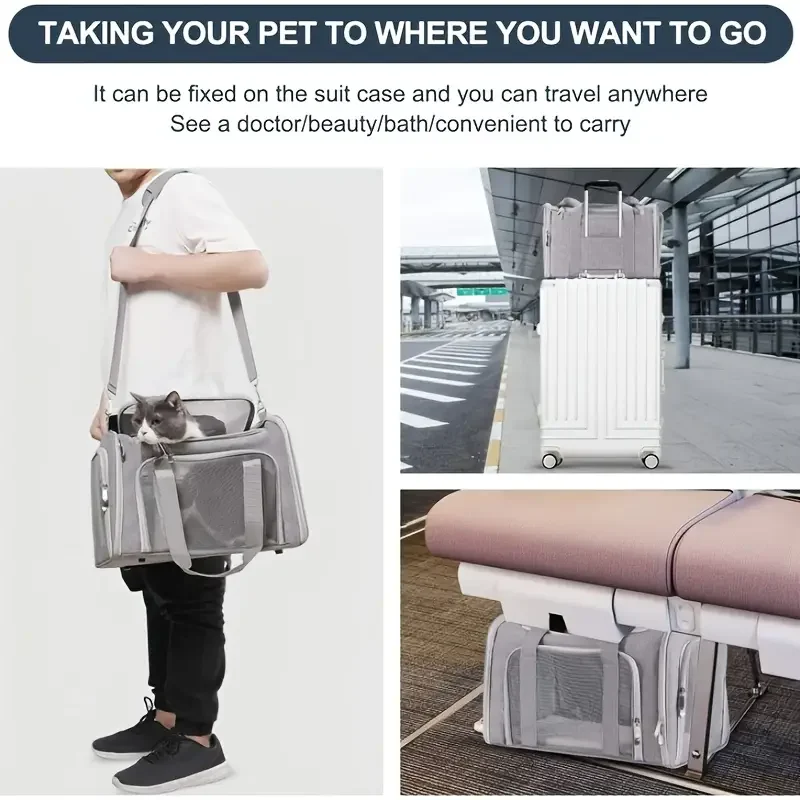 Pet Carrier Bag Side Ventilated Backpack Cat Pet Carriers Dog Travel Bag Airline Approved Transport for Small Dogs Cats Outgoing - Imagem 5