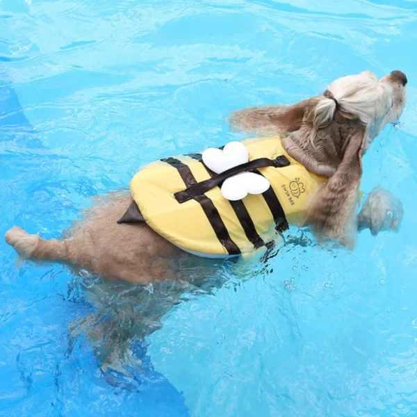 Summer Little Bee Dog Swimsuit Waterproof Puppy Life Jacket Breathable Dog Clothes Harness Swimming Safety for Dog Pet Supplies - Image 4