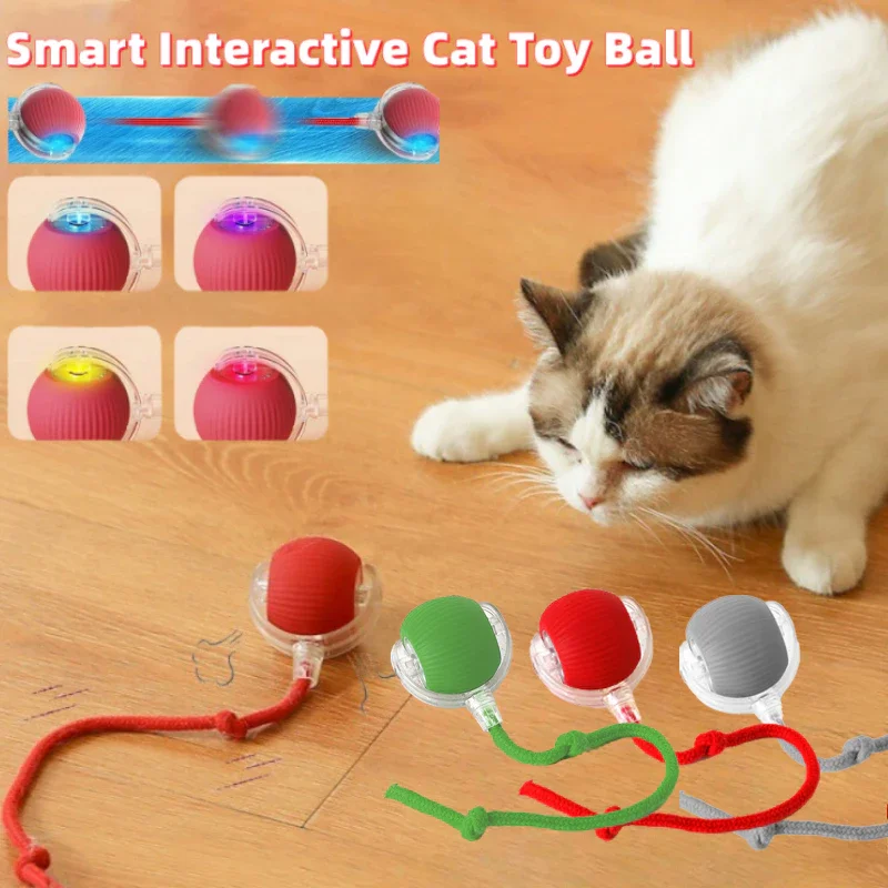 Cat Interactive Ball Toys Automatic Rolling Ball Smart Pet Electric Toy Dog Cat Training Ball USB Rechargeable Imitate Mouse