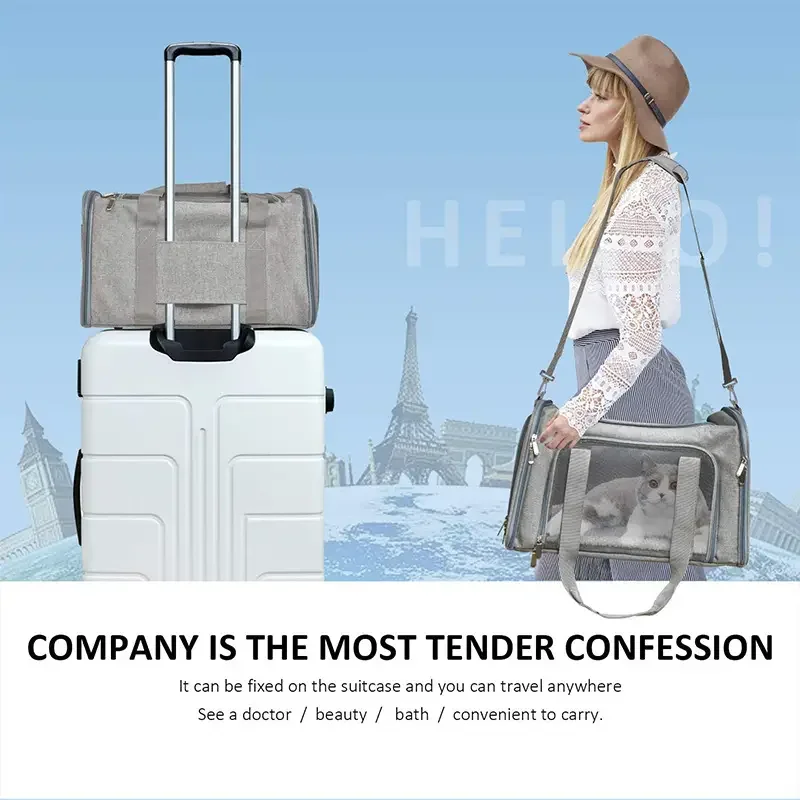 Pet Carrier Bag Side Ventilated Backpack Cat Pet Carriers Dog Travel Bag Airline Approved Transport for Small Dogs Cats Outgoing - Imagem 4