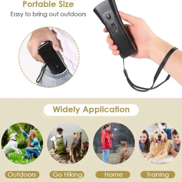 Ultrasonic Bark Arrester Anti Bark Device Ultrasonic Dog Barking Control Stop Repeller Trainer Tool for Pets Training Supplies - Image 4