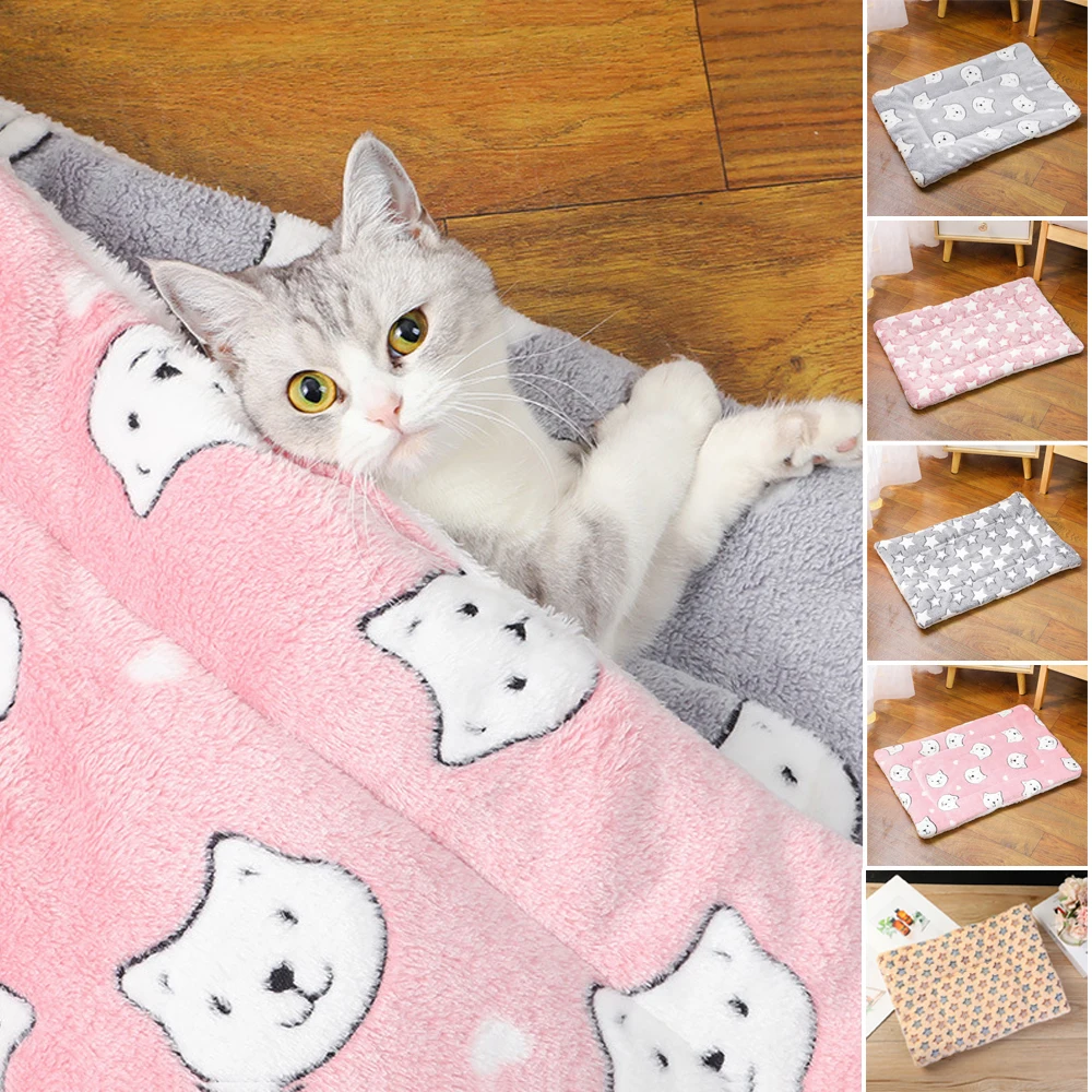 Pet Dog Bed All Season Warm Thick Sleeping Cat Nest Cushion Soft Pet Dog Sofa Mat Elastic Cat Bed for Medium Dog Accessories