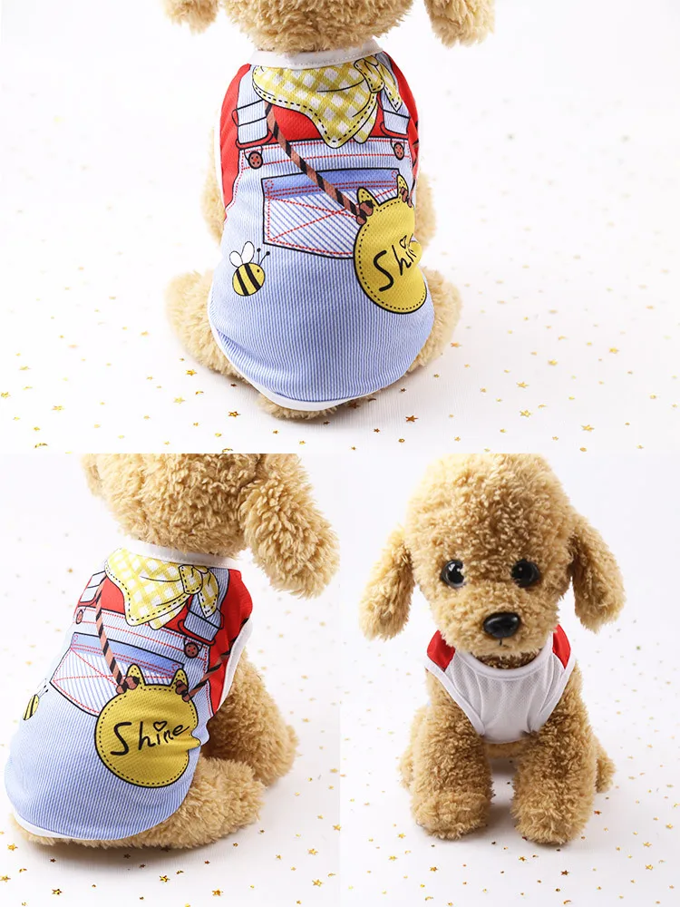 Dog Cat Puppy Kitten Pet Cartoon Spring Summer Autumn Cotton Clothes Clothing Vests Coats Jackets Shirt Dresses Costume – Image 5