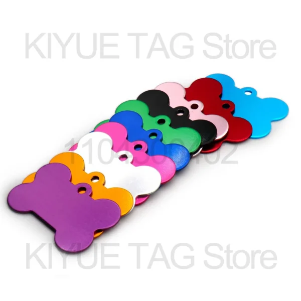 Wholesale 100Pcs Pet Dog ID Tag Bone Shape Aluminium Puppy Cat Collar Accessories Customized DIY Engraving Name Necklace Jewelry - Image 6