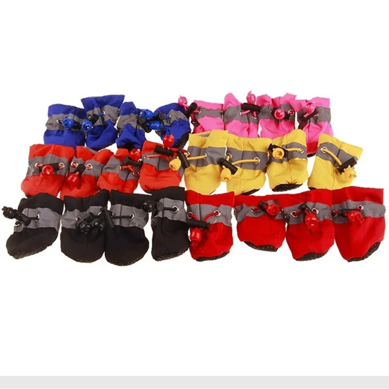 4pcs/set Waterproof Pet Dog Shoes Chihuahua Anti-slip Rain Boots Footwear For Small Cats Dogs Puppy Dog Pet Booties - Image 2