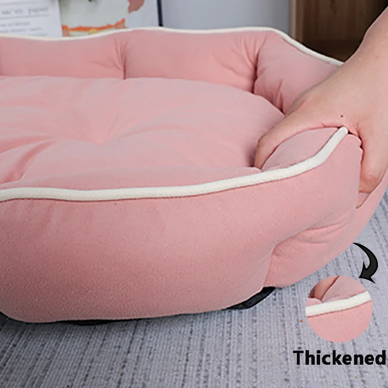 Oval Winter Warm Dog Bed for Medium Dog Mattress Anti-scratch Cat Bed Non-slip Slepping Pet Cushion Large SpaceThickrned Dog Bed - Imagem 4