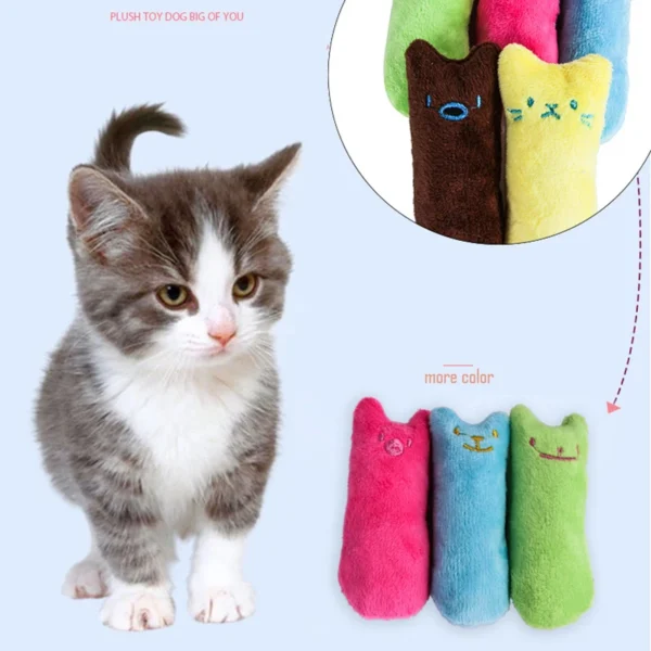 Teeth Grinding Catnip Toys Funny Interactive Plush Cat Toy Pet Kitten Chewing Vocal Toy Claws Thumb Bite Cat mint For Cats — изображение 6