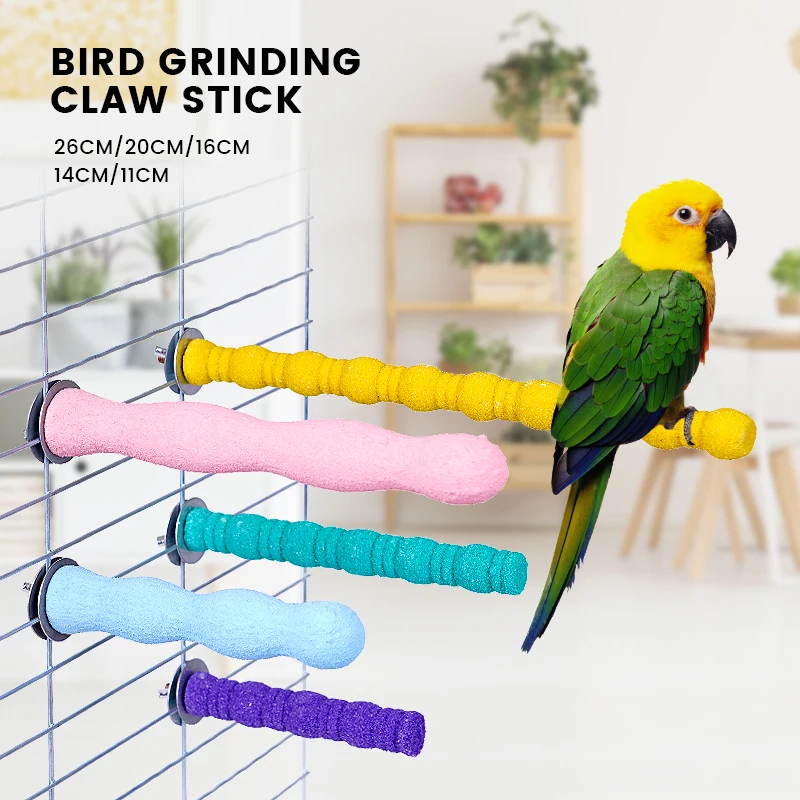 Pet Parrot Claw Grinding Stick Wooden Stick Bird Perching Sand Parakeet Grinding Bar Teeth Bites Toy For Parrot Cage Accessories - Image 6