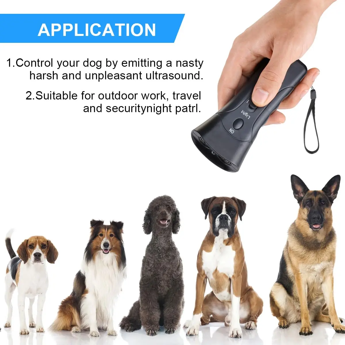 Pet Dog Repeller Anti Barking Stop Bark Training Device Trainer LED Ultrasonic Anti Barking Ultrasonic Without Battery — изображение 4