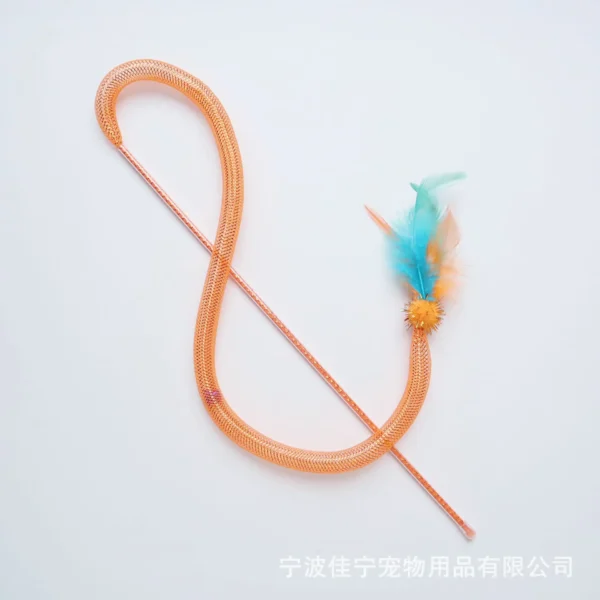 3pcs Mix Feather Teasing Cat Stick Elastic Mesh Tube Cat Toy Rod Kitten Interactive Toys Pet Wand - Image 6