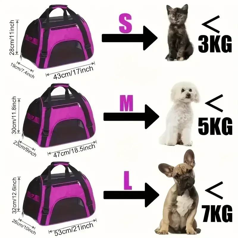 Cat Bags Portable Dog Carrier Bag Mesh Breathable Carrier Bags for Small Dogs Foldable Cats Handbag Travel Pet Bag Transport Bag - Image 4