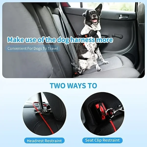 1Pc Chew-Proof Dog Car Harness Durable,Comfy & Secure Seat Belt for Small/Medium Dogs-A Pet Travel Essential - Image 5