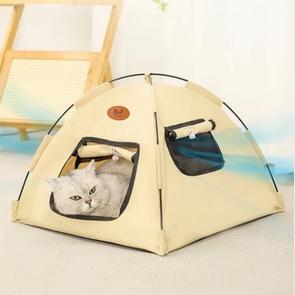 The New Three-color Tent Nest With Its Own Door Curtain Four Seasons General Ventilation Without Flavor Closed Warm Pet Nest - Image 4