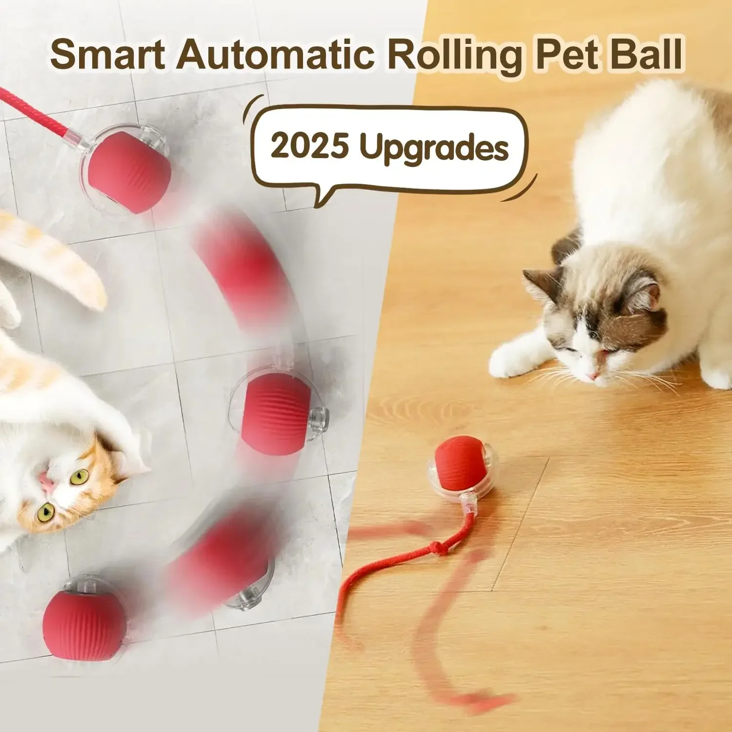 Cat Interactive Ball Toys Automatic Rolling Ball Smart Pet Electric Toy Dog Cat Training Ball USB Rechargeable Imitate Mouse - Image 4