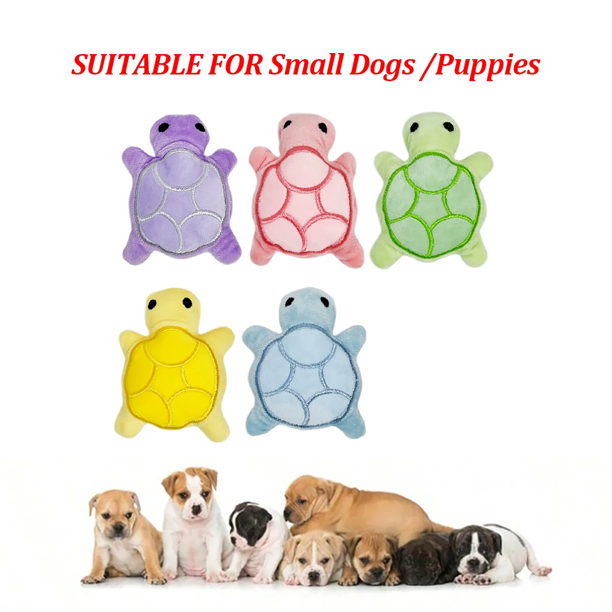 Mini cute turtle dog plush toy, squeaking dog teething sound toy, soft and safe, good for dental health, suitable for puppies - Imagem 3