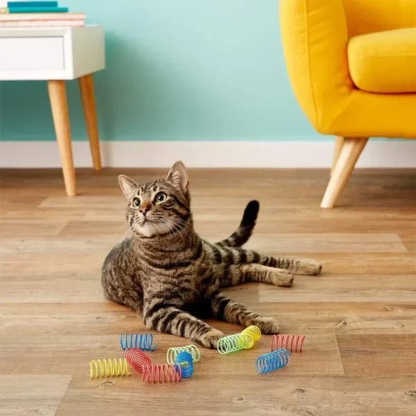 8/12pcs Cat Toys Interactive Wide Durable Heavy Gauge Pet Kitten Colorful Springs Cat Toy Coil Spiral Springs Dog Toys - Image 4