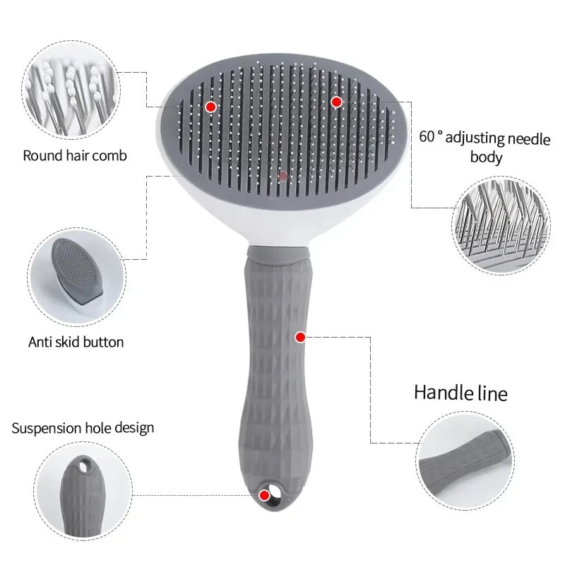 Pet Cat Hair Brush Dog Comb Grooming And Care Cat Brush Stainless Steel Comb For Long Hair Dog Cleaning Pets Cat Dog Accessories - Imagem 2