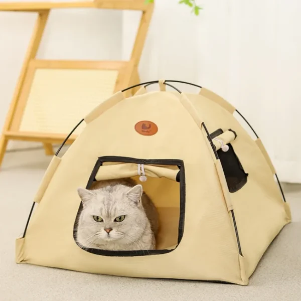 The New Three-color Tent Nest With Its Own Door Curtain Four Seasons General Ventilation Without Flavor Closed Warm Pet Nest