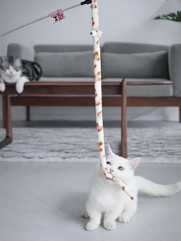 Cat Toy Feather Cat Teaser Wand Cat Interactive Toy Funny Caterpillar Colorful Rod Teaser Wand Pet Cat Supplies Cat Accessory - Image 2