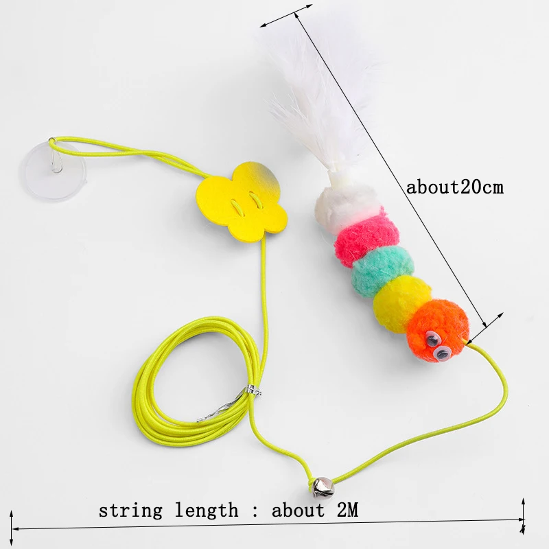 Pet Cat Toys Funny Stick Kitten Self -hi Elastic Rope Dragonfly Shape Feather Bell Teasing Stick Hanging Swing Thousands – Image 6