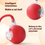 New Cat Interactive Ball Toy Automatic Rolling Ball Faux Tail Rechargeable Smart Pet Electric Toy Dog Cat Training Imitate Mouse