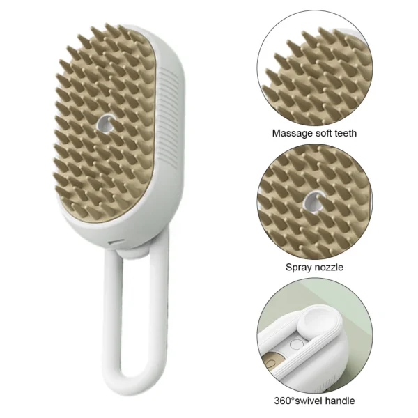 Cat Steam Brush Steamy Dog Brush 3 in 1 Electric Spray Cat Hair Brushes USB Rechargeable Dog Grooming Massage Comb for Pet Hairs - Image 6