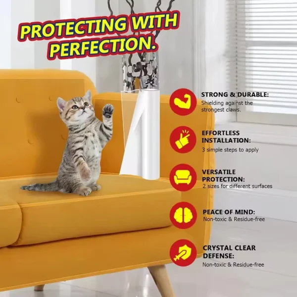 Cat Scratch Deterrent Tape Furniture Protectors From Cats Transparent Self-Adhesive Pet Training Tape for Sofa Furniture Sticker - Image 5