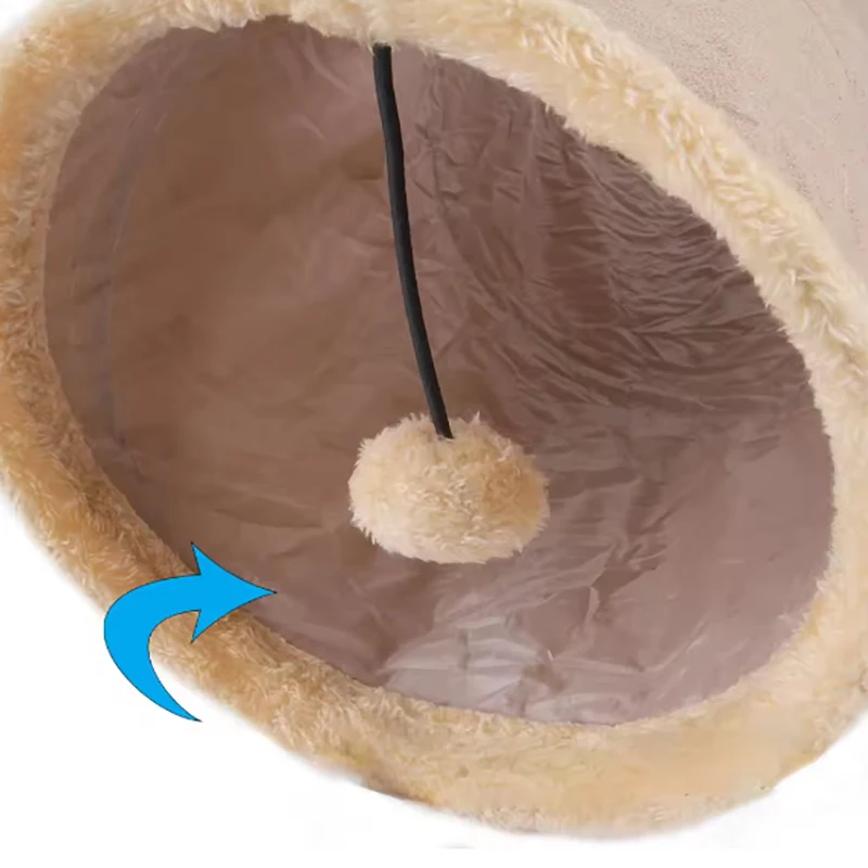Pet cat plush tunnel foldable suede channel toy for self entertainment and relaxation cat toy suitable for cats to play at home — изображение 4