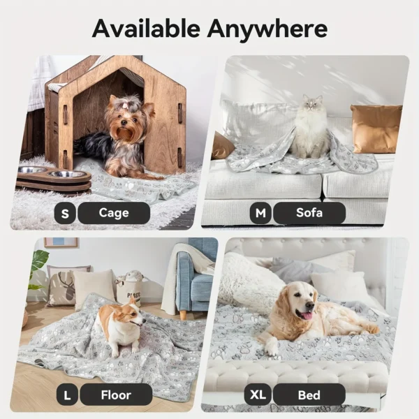 3pcs/1pc Thickened Pet Blankets with Paw Print & Bone Patterns - Soft Plush Machine Washable Dog Blankets for All Dog Sizes - Image 5