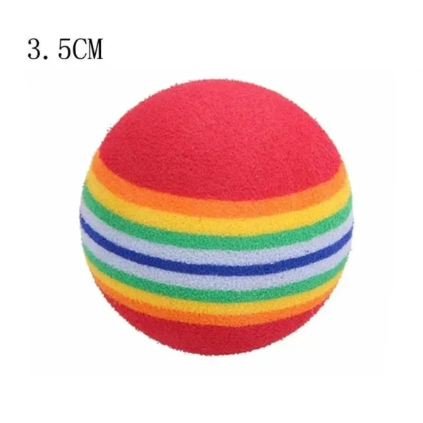 10pcs Colorful Pet Cat Kitten Soft Foam Rainbow Play Balls Funny Activity Toys