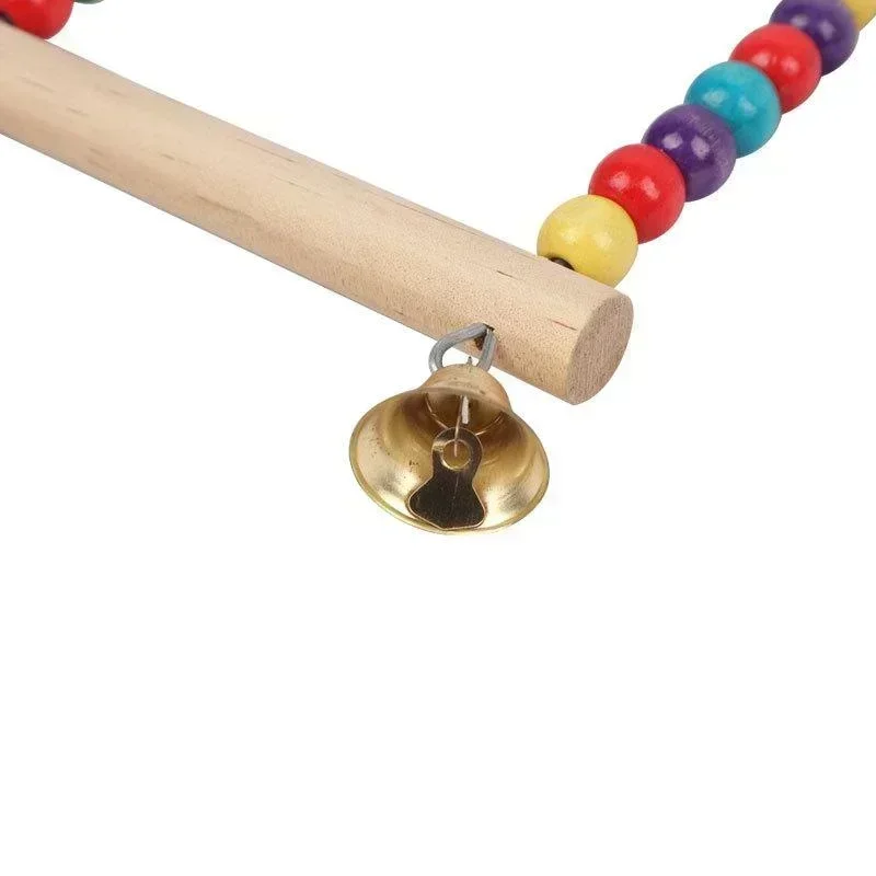 Pet Toy Bird Swing Toys Parrot Wooden Swing Stand Pet Supplies(S:12x15cm/ L:18*22cm) - Image 5