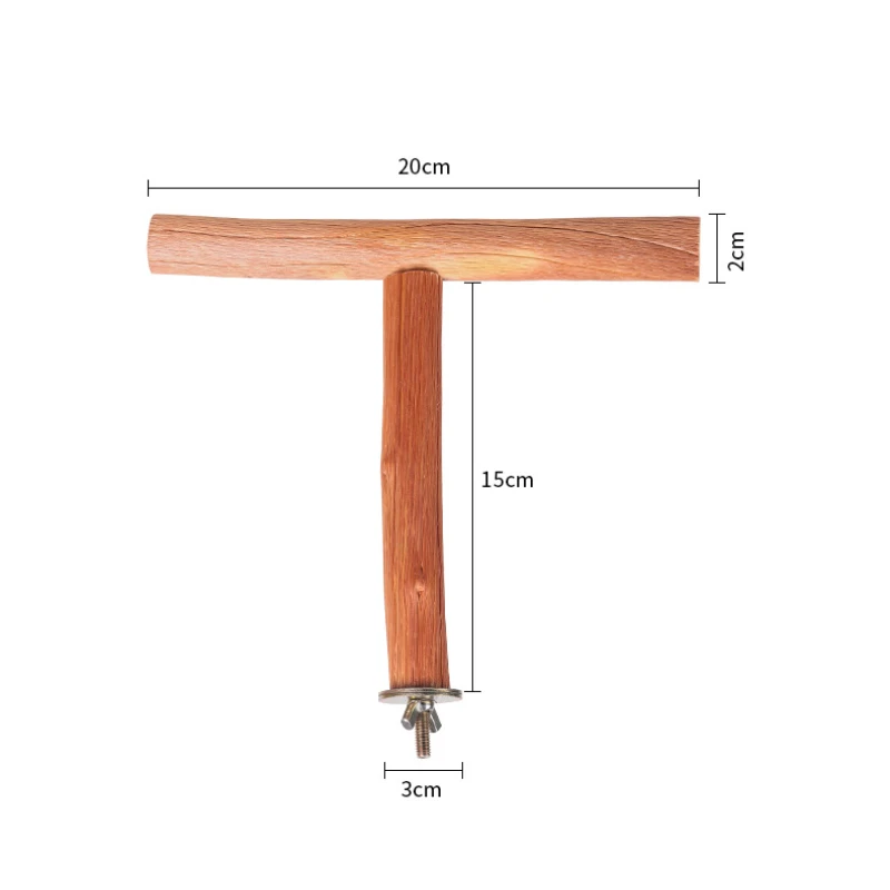 Natural Fruit Tree Parrot Pole Toy T-shaped Bird Cockatiel Parakeet Perches Bite Claw Grinding Toy Bird Cage Accessories Pet To - Imagem 6