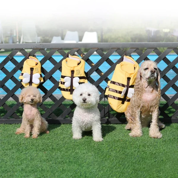 Summer Little Bee Dog Swimsuit Waterproof Puppy Life Jacket Breathable Dog Clothes Harness Swimming Safety for Dog Pet Supplies - Image 2