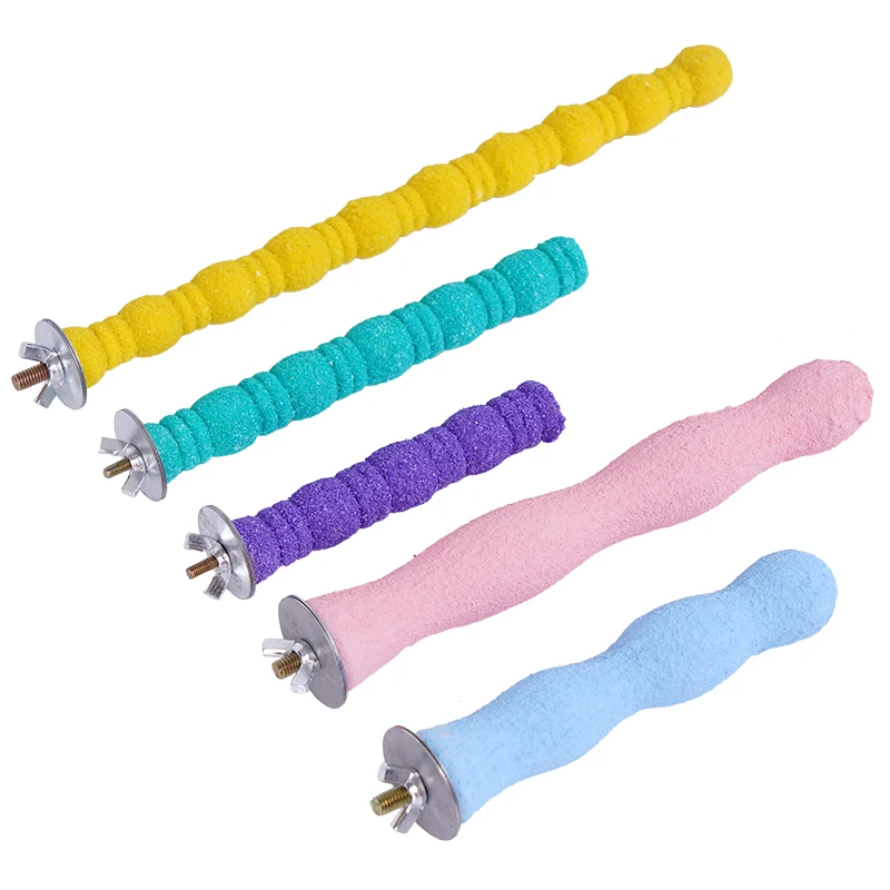 Pet Parrot Claw Grinding Stick Wooden Stick Bird Perching Sand Parakeet Grinding Bar Teeth Bites Toy For Parrot Cage Accessories - Image 2