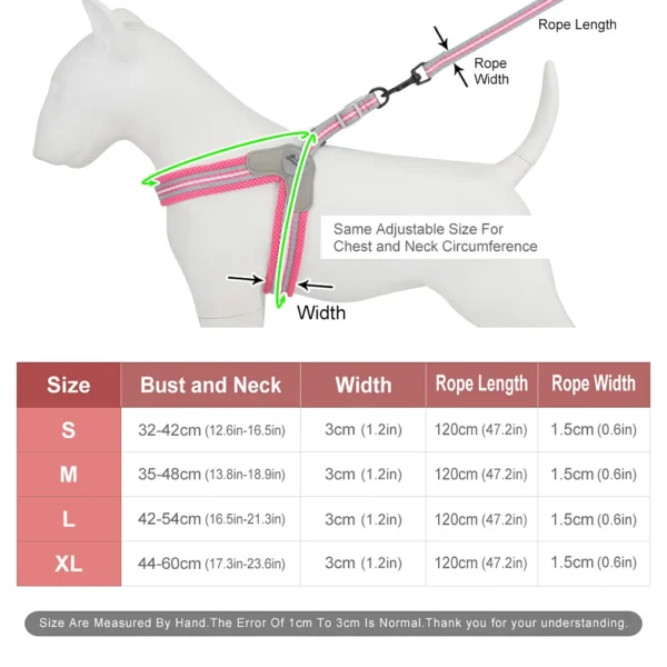 Vest Style Dog Harness Leash Set Chest Strap Leashes Pet Harness for Small Medium Dogs - Image 6