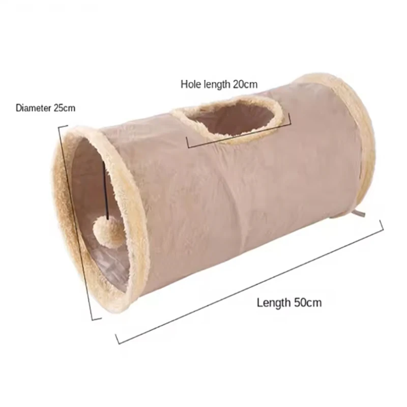 Pet cat plush tunnel foldable suede channel toy for self entertainment and relaxation cat toy suitable for cats to play at home — изображение 6